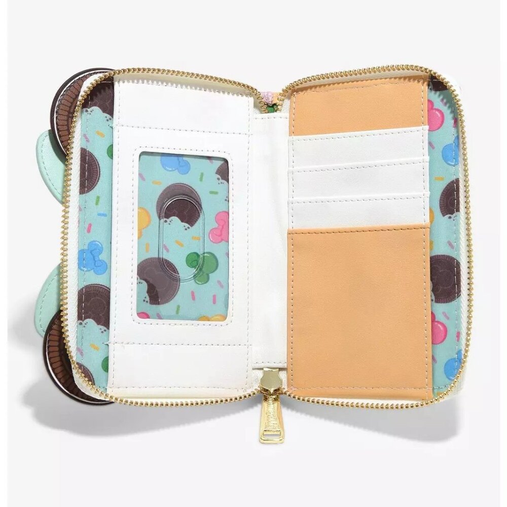 Loungefly Disney Minnie Mouse Ice Cream Wallet Embroidered Sprinkles Zip Around - Picture 3 of 4